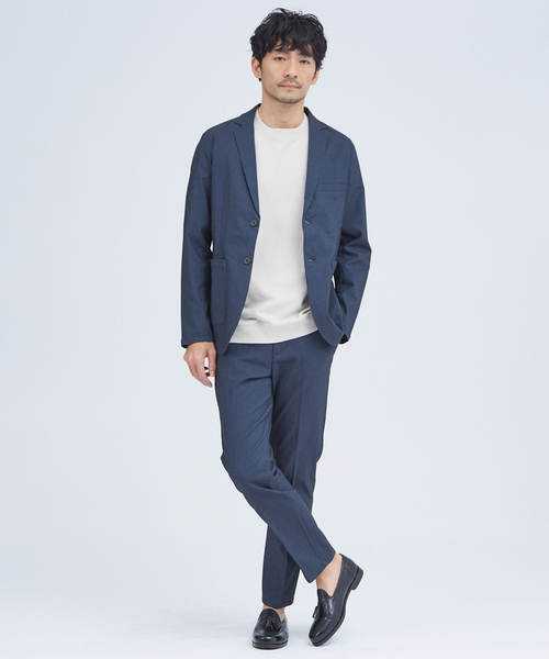 ABAHOUSE GRAY（アバハウスグレイ）の「【セットアップ対応 / ハイパーストレッチ】バーズアイ ジャケット（テーラードジャケット・メンズ・ネイビー/グレイッシュベージュ/ブルー/チャコールグレー・44/46/48/50）」の6枚目の写真