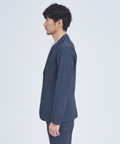 ABAHOUSE GRAY（アバハウスグレイ）の「【セットアップ対応 / ハイパーストレッチ】バーズアイ ジャケット（テーラードジャケット・メンズ・ネイビー/グレイッシュベージュ/ブルー/チャコールグレー・44/46/48/50）」の8枚目の写真