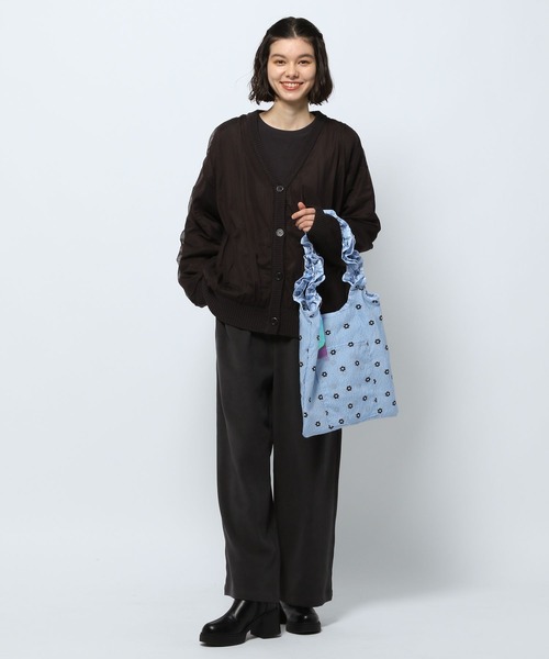 niko and...（ニコアンド）の「チュールドッキングVカーディガン（カーディガン/ボレロ・レディース・オレンジ/アイボリー/ブラック・SHORT/LONG）」の4枚目の写真