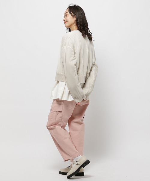 niko and...（ニコアンド）の「チュールドッキングVカーディガン（カーディガン/ボレロ・レディース・オレンジ/アイボリー/ブラック・SHORT/LONG）」の12枚目の写真