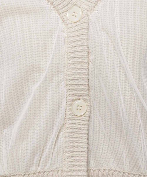 niko and...（ニコアンド）の「チュールドッキングVカーディガン（カーディガン/ボレロ・レディース・オレンジ/アイボリー/ブラック・SHORT/LONG）」の8枚目の写真