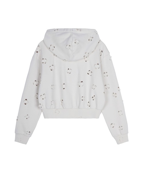 JNBY(ジェーエヌビーワイ)の「Laser-cut Floral Hooded Sweatshirt(パーカー・レディース・ブラック/ホワイト・40/38/36)」の11枚目の写真