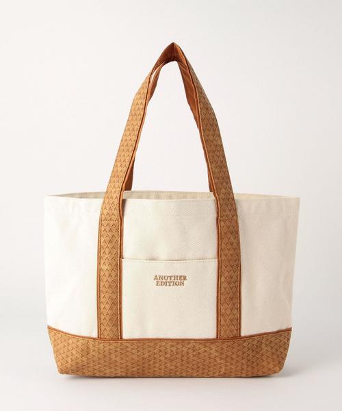 Another Edition(アナザーエディション)の「キャンバストートMサイズ/AE CANVAS TOTE M(トートバッグ・レディース・ホワイト/ブラック/ブラウン・フリー)」の3枚目の写真
