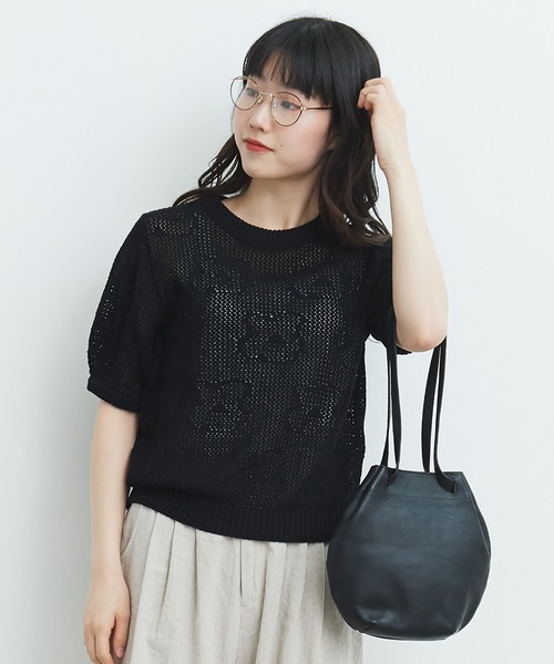 【セール】おはなニット プルオーバー（ニット/セーター）｜bulle de savon（ビュルデサボン）