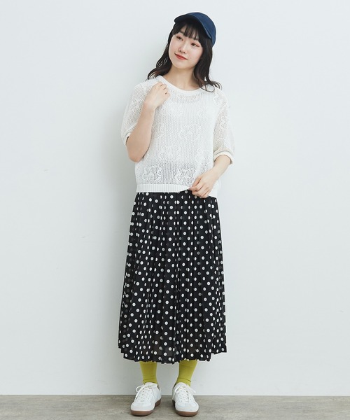 bulle de savon おはなニット コットンプルオーバー bulle de savon（ビュルデサボン）の「おはなニット プルオーバー