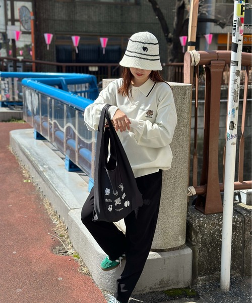 kaoyorinakami(カオヨリナカミ)の「kaonaka eco bag / カオナカエコバック(エコバッグ/サブバッグ・メンズ・ブラック/アイボリー・FREE)」の17枚目の写真