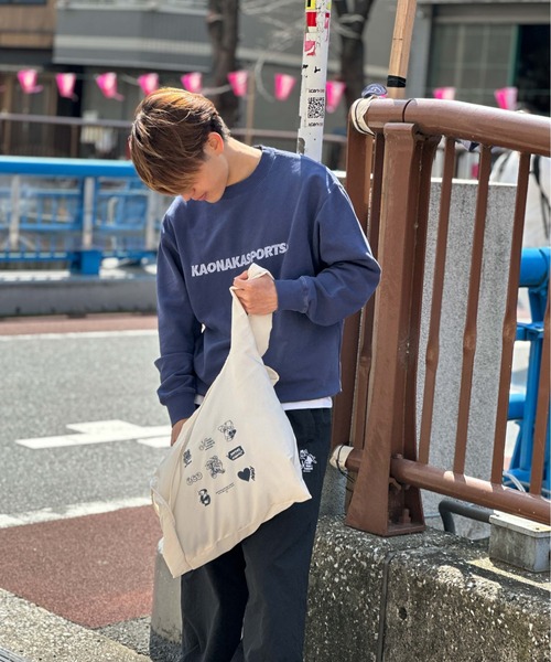kaoyorinakami(カオヨリナカミ)の「kaonaka eco bag / カオナカエコバック(エコバッグ/サブバッグ・メンズ・ブラック/アイボリー・FREE)」の20枚目の写真