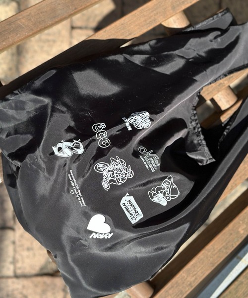 kaoyorinakami(カオヨリナカミ)の「kaonaka eco bag / カオナカエコバック(エコバッグ/サブバッグ・メンズ・ブラック/アイボリー・FREE)」の18枚目の写真
