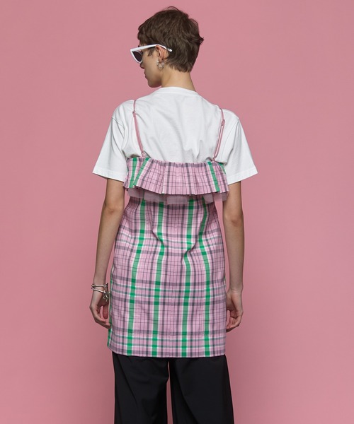 MAISON SPECIAL（メゾンスペシャル）の「Check Camisole Mini Dress/チェックキャミミニワンピース【MAISON SPECIAL/メゾンスペシャル】■セットアップ対応■（ワンピース・レディース・ピンク/ブルー・FREE）」の5枚目の写真