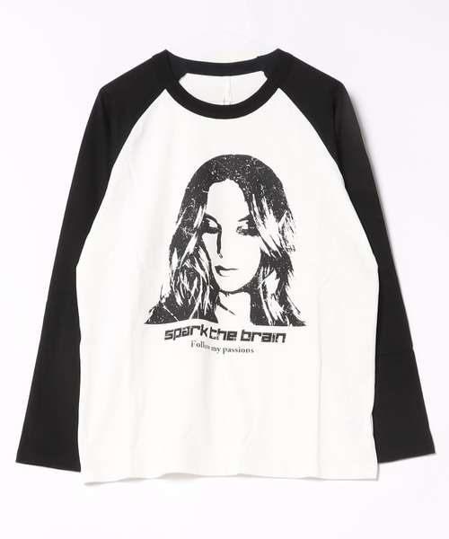 セール】ラグラン プリント ロングスリーブTシャツ/リンガー