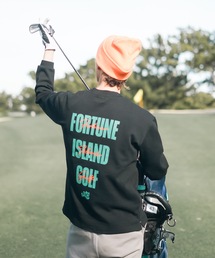 Fortune Island Golf（フォーチューンアイランドゴルフ）の「【Fortune Island Golf】Script Mock Neck  L/S Tee/長袖モックネックTシャツ（Tシャツ/カットソー）」
