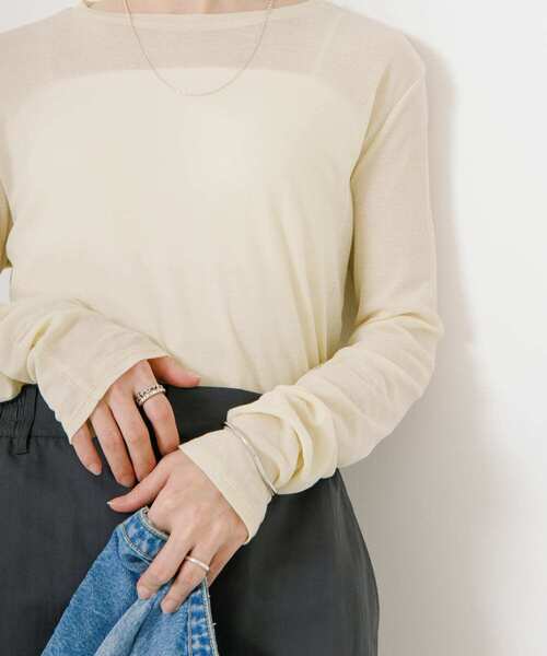 URBAN RESEARCH（アーバンリサーチ）の「強撚シアーカットソー（Tシャツ/カットソー・レディース・ピンク/イエロー/オフホワイト/チャコールグレー・FREE）」の19枚目の写真