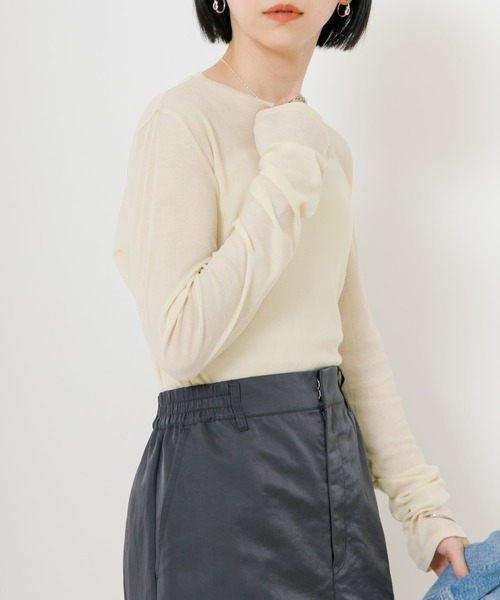 URBAN RESEARCH（アーバンリサーチ）の「強撚シアーカットソー（Tシャツ/カットソー・レディース・ピンク/イエロー/オフホワイト/チャコールグレー・FREE）」の20枚目の写真