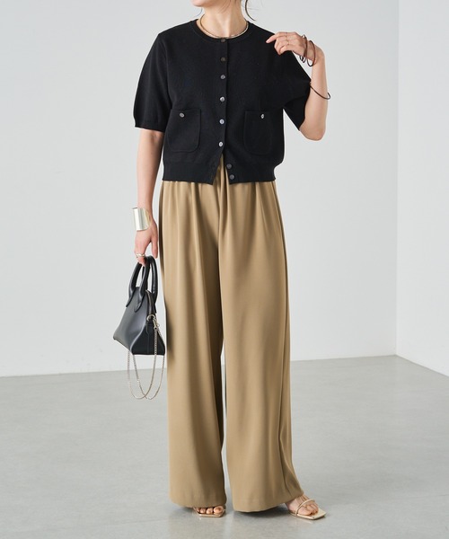 【新品・未使用】Omekashi 半袖強撚スウェットライクポケットカーディガン セール】半袖強撚スウェットライク ポケットカーディガン