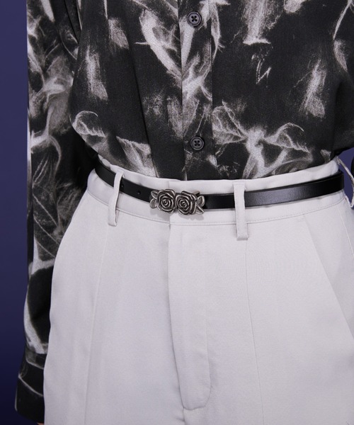 Ellno Loset(エルノロゼット)の「ローズバックルベルト(ベルト・メンズ・ブラック・FREE)」の1枚目の写真