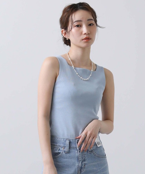 Gready Brilliant（グレディブリリアン）の「フライス２ｗａｙタンク（タンクトップ・レディース・ライトグレー/オフホワイト/チャコールグレー/ライトブルー・38）」の4枚目の写真