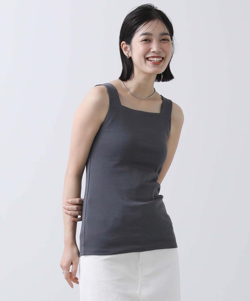 Gready Brilliant（グレディブリリアン）の「フライス２ｗａｙタンク（タンクトップ・レディース・ライトグレー/オフホワイト/チャコールグレー/ライトブルー・38）」の15枚目の写真