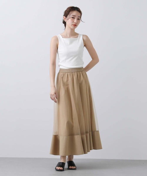 Gready Brilliant（グレディブリリアン）の「フライス２ｗａｙタンク（タンクトップ・レディース・ライトグレー/オフホワイト/チャコールグレー/ライトブルー・38）」の5枚目の写真