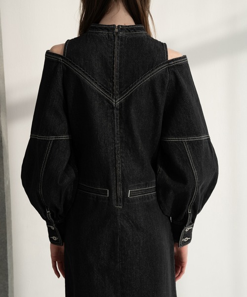 WILLFULLY（ウィルフリー）の「v neck layered like denim OP