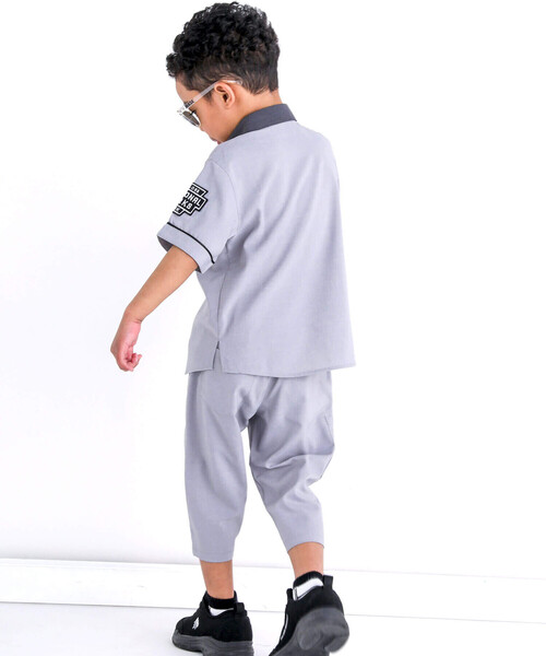 WASK（ワスク）の「【接触冷感】ファンマートロストレッチパイピングバイカラーシャツ(100~160cm)（シャツ/ブラウス・キッズ・グレー・110cm/120cm/140cm/150cm/160cm/130cm/100cm）」の11枚目の写真