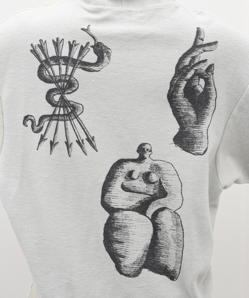 EDIFICE(エディフィス)の「【untitled artworks / アンタイトルドアートワークス】Hoodie Reversed Double(パーカー・メンズ・アイボリー・SMALL)」の19枚目の写真