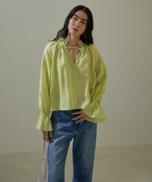 SALON adam et rope' | 【WEB限定】ペーパーリネンスキッパーブラウス/24SS(シャツ/ブラウス)