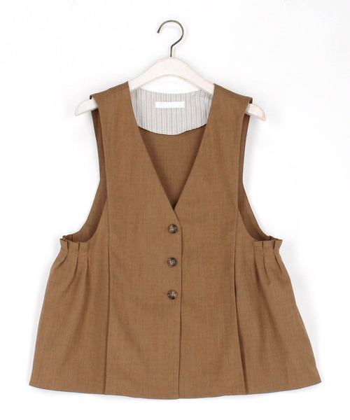 NICOLE white（ニコルホワイト）の「サイドタックジレ（ベスト・レディース・モカ/グレー/ブラック・FREE）」の11枚目の写真