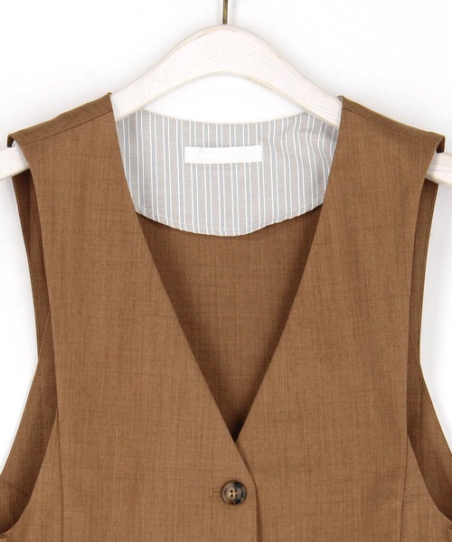 NICOLE white（ニコルホワイト）の「サイドタックジレ（ベスト・レディース・モカ/グレー/ブラック・FREE）」の7枚目の写真