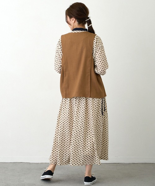 NICOLE white（ニコルホワイト）の「サイドタックジレ（ベスト・レディース・モカ/グレー/ブラック・FREE）」の14枚目の写真