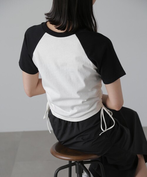 FREE'S MART(フリーズマート)の「◆ドロストラグランTシャツ(Tシャツ/カットソー・レディース・ホワイト/レッド・FREE)」の6枚目の写真