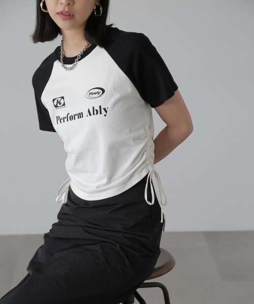 FREE'S MART(フリーズマート)の「◆ドロストラグランTシャツ(Tシャツ/カットソー・レディース・ホワイト/レッド・FREE)」の9枚目の写真
