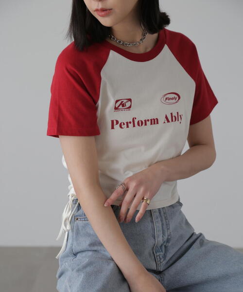 FREE'S MART(フリーズマート)の「◆ドロストラグランTシャツ(Tシャツ/カットソー・レディース・ホワイト/レッド・FREE)」の15枚目の写真