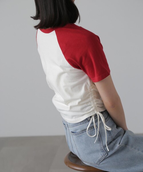 FREE'S MART(フリーズマート)の「◆ドロストラグランTシャツ(Tシャツ/カットソー・レディース・ホワイト/レッド・FREE)」の16枚目の写真