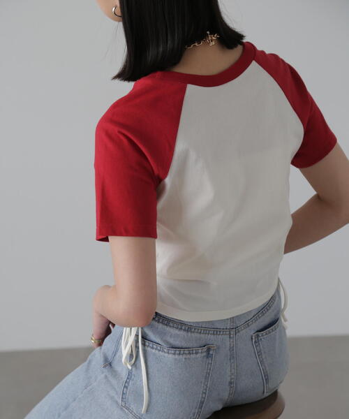 FREE'S MART(フリーズマート)の「◆ドロストラグランTシャツ(Tシャツ/カットソー・レディース・ホワイト/レッド・FREE)」の18枚目の写真