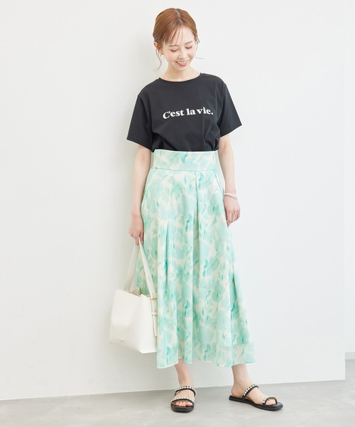 ROPE' PICNIC（ロペピクニック）の「ブラーフラワー柄スカート（スカート・レディース・ターコイズブルー/ラベンダー・38/36）」の10枚目の写真