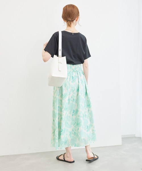 ROPE' PICNIC（ロペピクニック）の「ブラーフラワー柄スカート（スカート・レディース・ターコイズブルー/ラベンダー・38/36）」の9枚目の写真