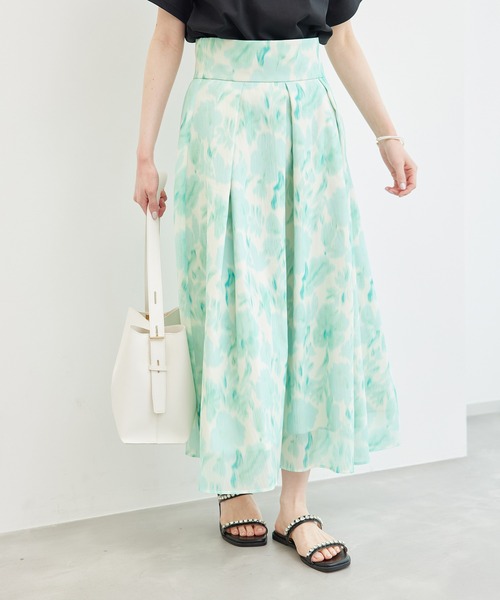 ROPE' PICNIC（ロペピクニック）の「ブラーフラワー柄スカート（スカート・レディース・ターコイズブルー/ラベンダー・38/36）」の8枚目の写真