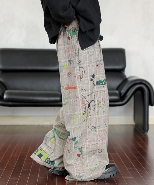 neos（ネオス）の「【FVLMEN】illustration paint check relax Pants/イラストレーション ペイント チェック リラックス パンツ（その他パンツ・メンズ・グレー/ベージュ・X-LARGE/LARGE/MEDIUM）」の21枚目の写真