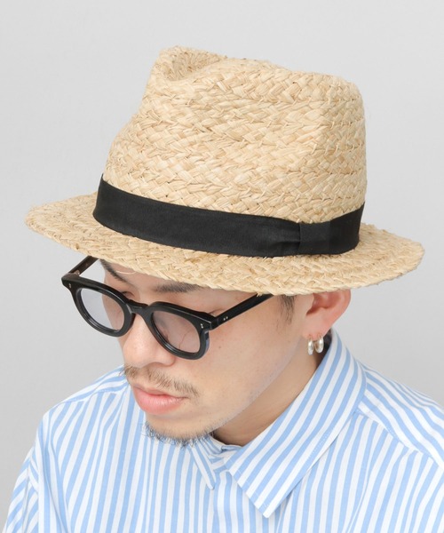ReqHatter(レックハッター)の「ラフィア ミドルブリム ブレードハット(ハット・メンズ・ベージュ・FREE)」の1枚目の写真