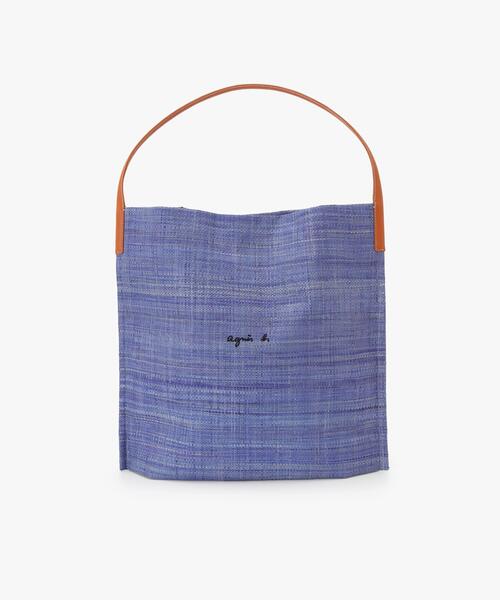 agnes b.アニエスベーマダガスカルラフィアトートバッグブルー