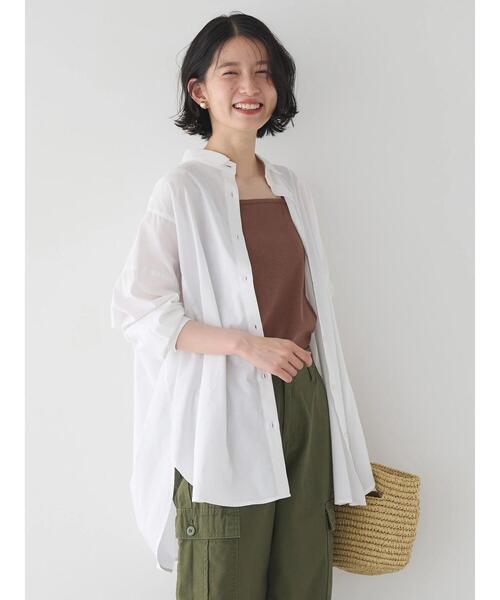 AMERICAN HOLIC（アメリカンホリック）の「接触冷感バックギャザーシャツ（シャツ/ブラウス・レディース・ストライプ/オフホワイト・L/M）」の6枚目の写真