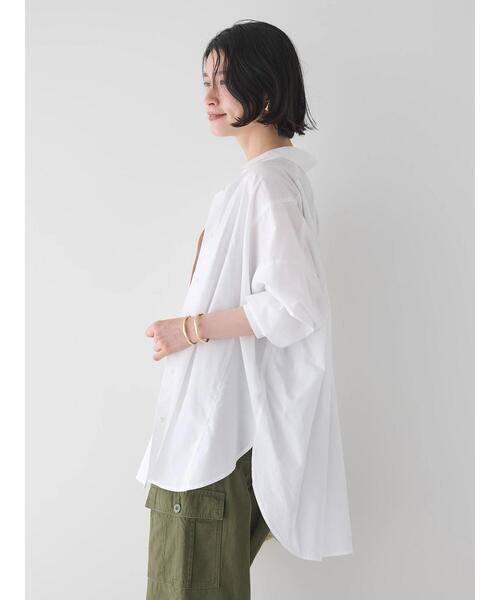 AMERICAN HOLIC（アメリカンホリック）の「接触冷感バックギャザーシャツ（シャツ/ブラウス・レディース・ストライプ/オフホワイト・L/M）」の9枚目の写真