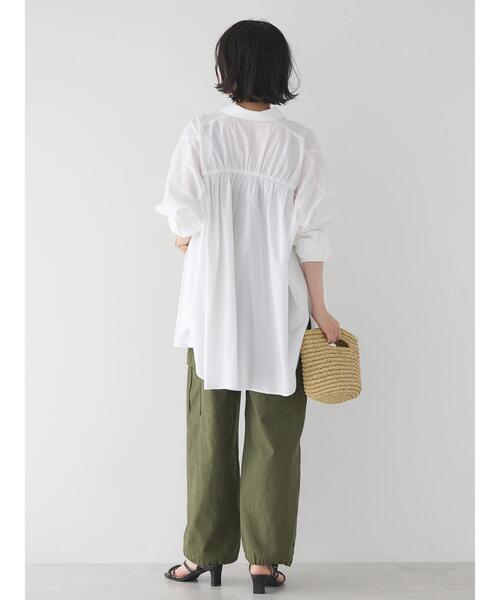 AMERICAN HOLIC（アメリカンホリック）の「接触冷感バックギャザーシャツ（シャツ/ブラウス・レディース・ストライプ/オフホワイト・L/M）」の12枚目の写真