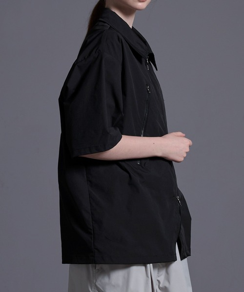 ジップデザイン ナイロンシャツジャケット（シャツ/ブラウス）｜Loose/ルース（ルース）
