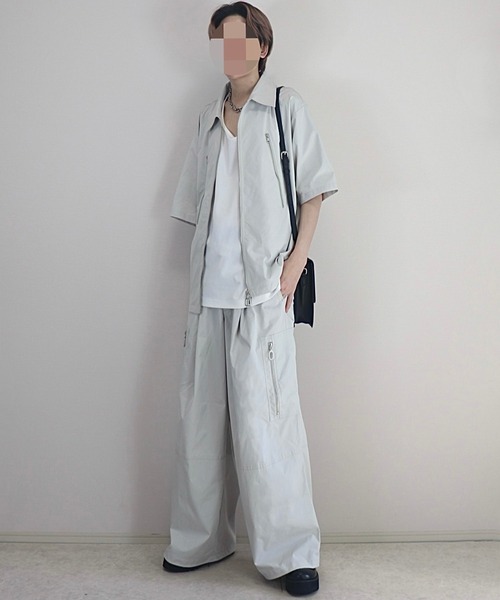 ジップデザイン ナイロンシャツジャケット（シャツ/ブラウス）｜Loose/ルース（ルース）