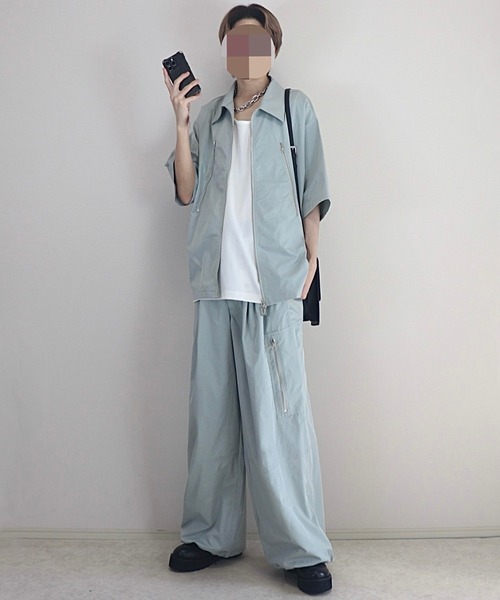 ジップデザイン ナイロンシャツジャケット（シャツ/ブラウス）｜Loose/ルース（ルース）