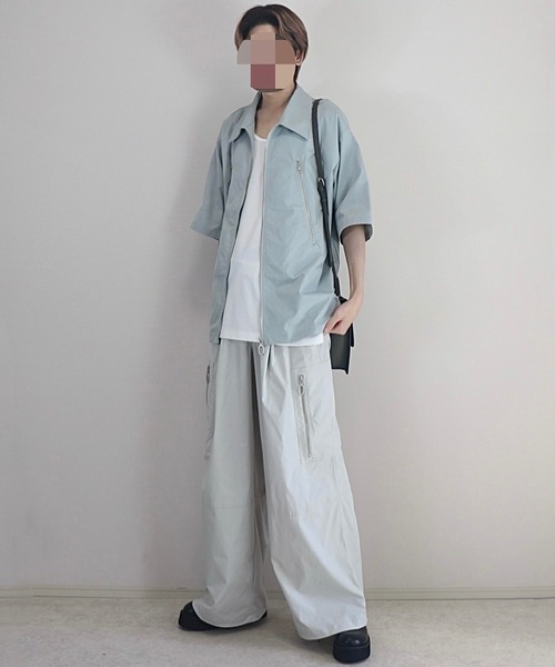 ジップデザイン ナイロンシャツジャケット（シャツ/ブラウス）｜Loose/ルース（ルース）