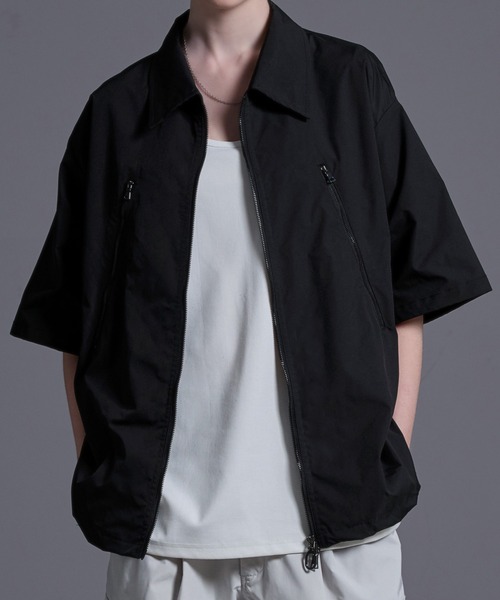 ジップデザイン ナイロンシャツジャケット（シャツ/ブラウス）｜Loose/ルース（ルース）