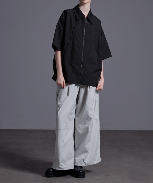 ジップデザイン ナイロンシャツジャケット（シャツ/ブラウス）｜Loose/ルース（ルース）