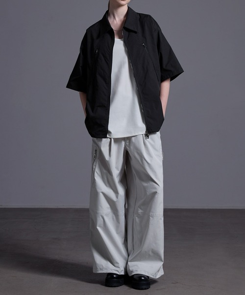 ジップデザイン ナイロンシャツジャケット（シャツ/ブラウス）｜Loose/ルース（ルース）